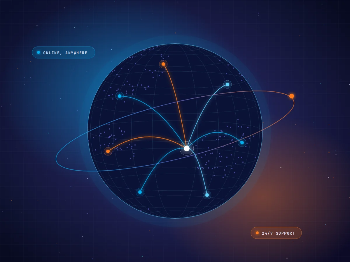 Worldwide domains and servers illustration