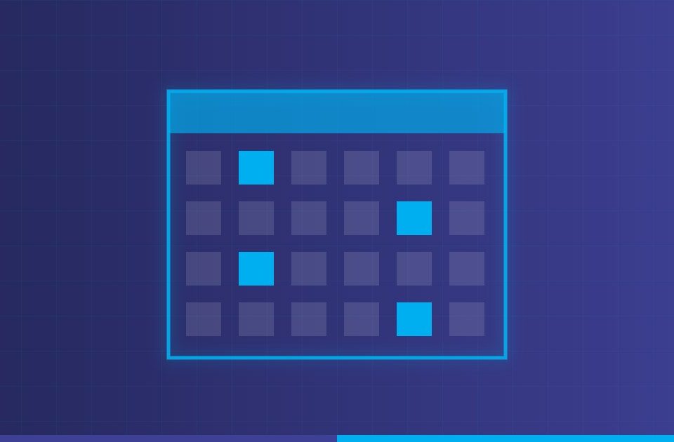 Calendar illustration in Hepsia brand colours