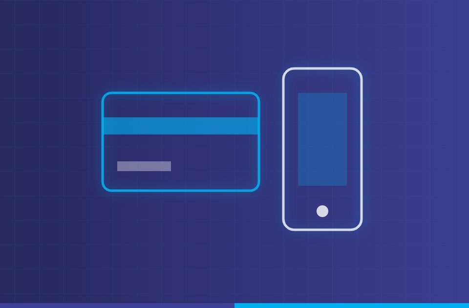 Card and phone illustration in Hepsia brand colours