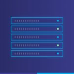 Server rack illustration in Hepsia brand colours