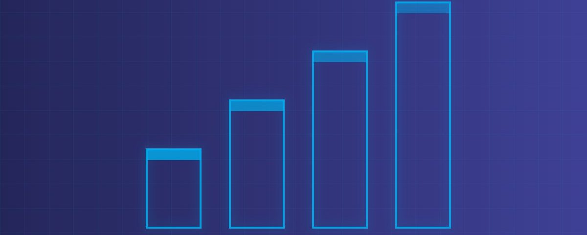 Bar chart illustration in Hepsia brand colours
