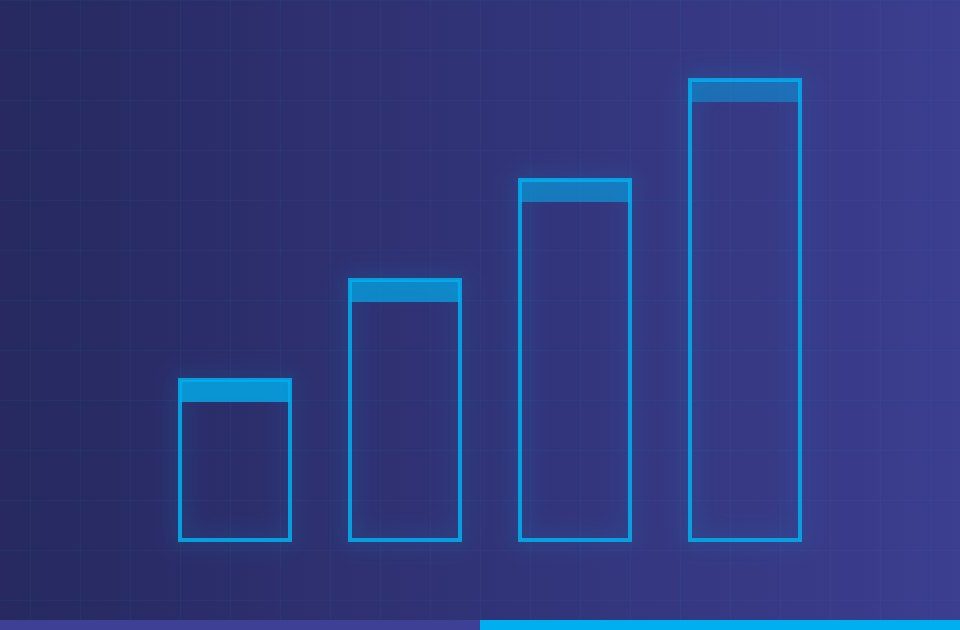 Bar chart illustration in Hepsia brand colours